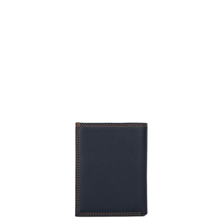 Portefeuille – Cuir Soft Vintage Bleu & Camel – Lancaster Paris