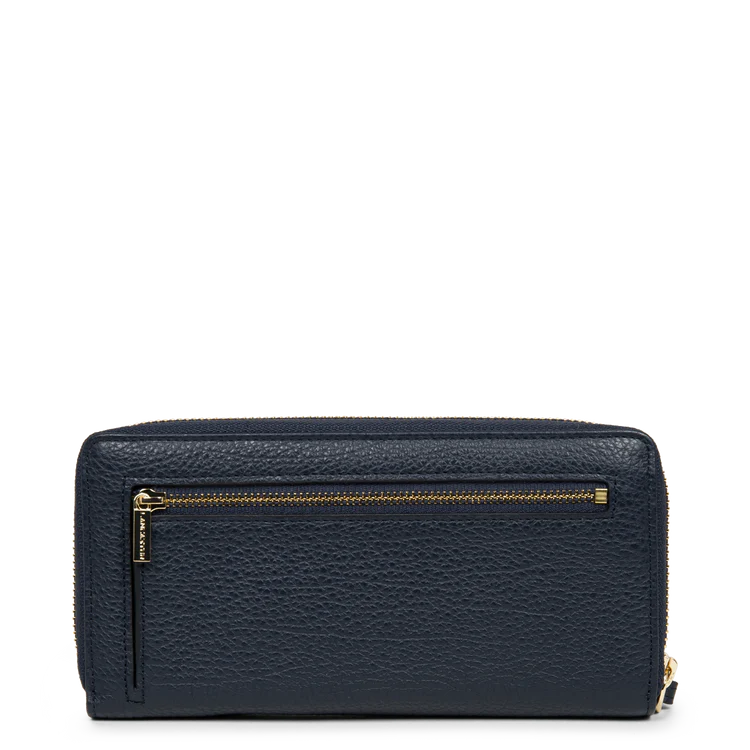 Compagnon Zippé – Cuir Dune Bleu Foncé – Lancaster Paris