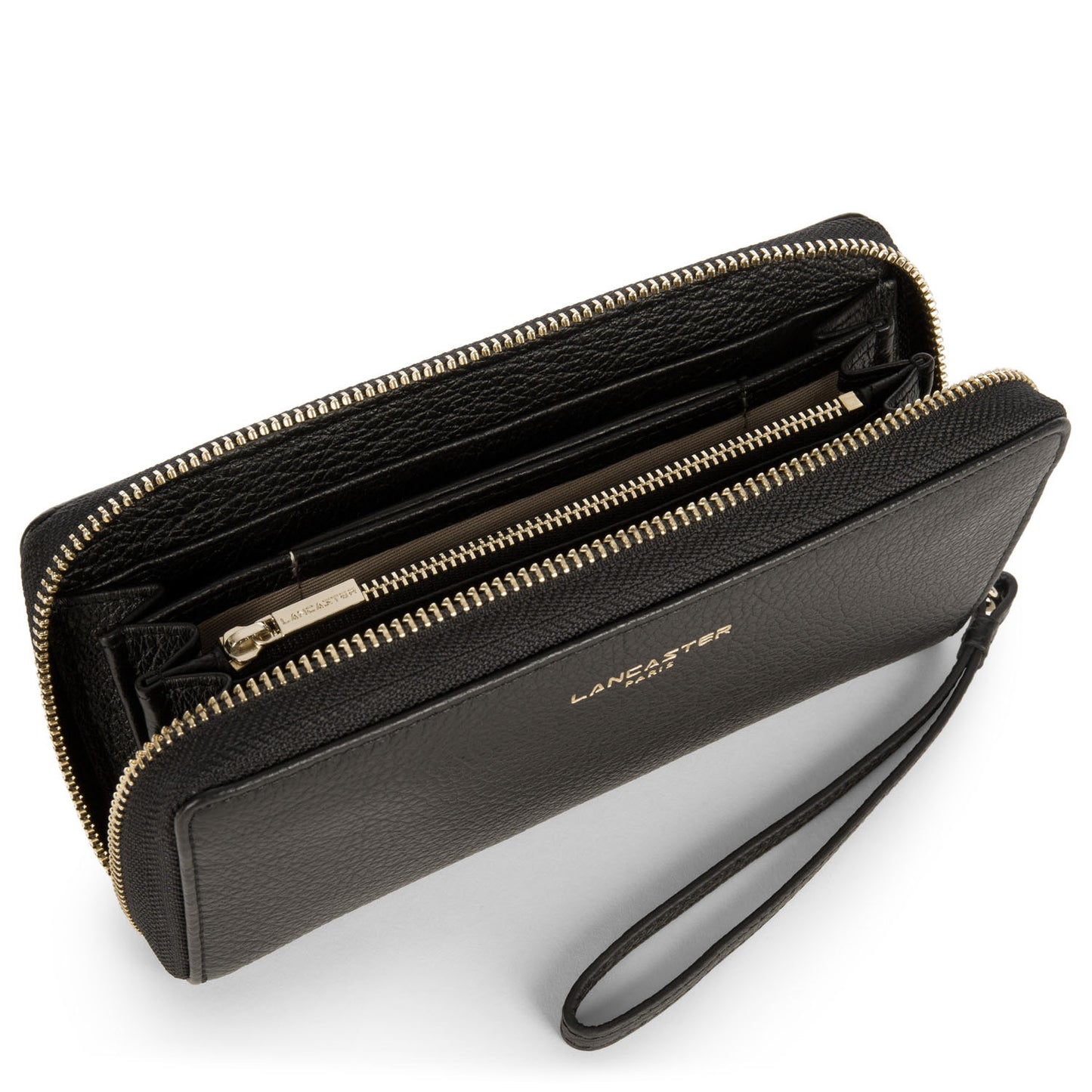 Compagnon Zippé – Cuir Dune Noir – Lancaster Paris