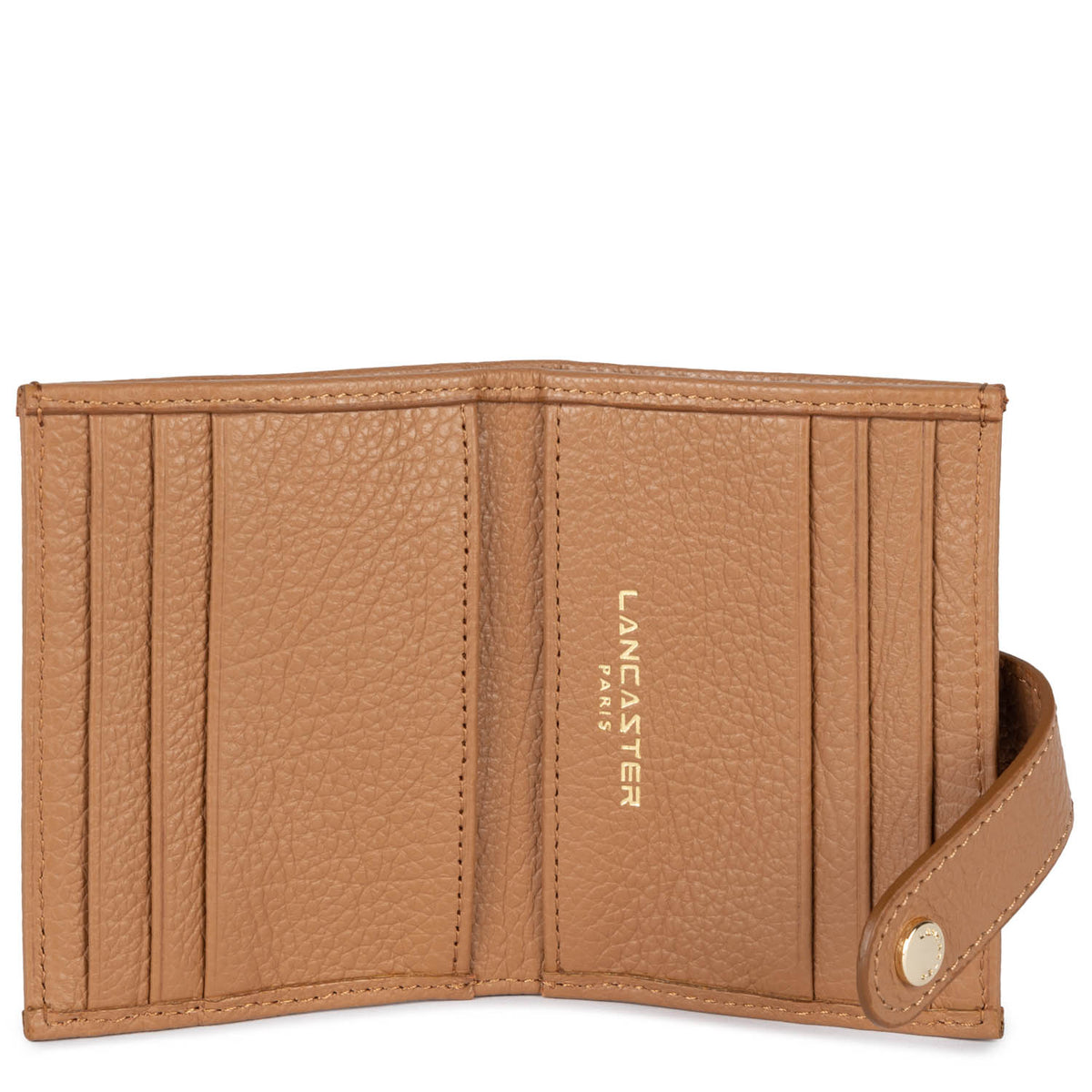Porte-Cartes à Pression – Cuir Dune Camel – Lancaster Paris