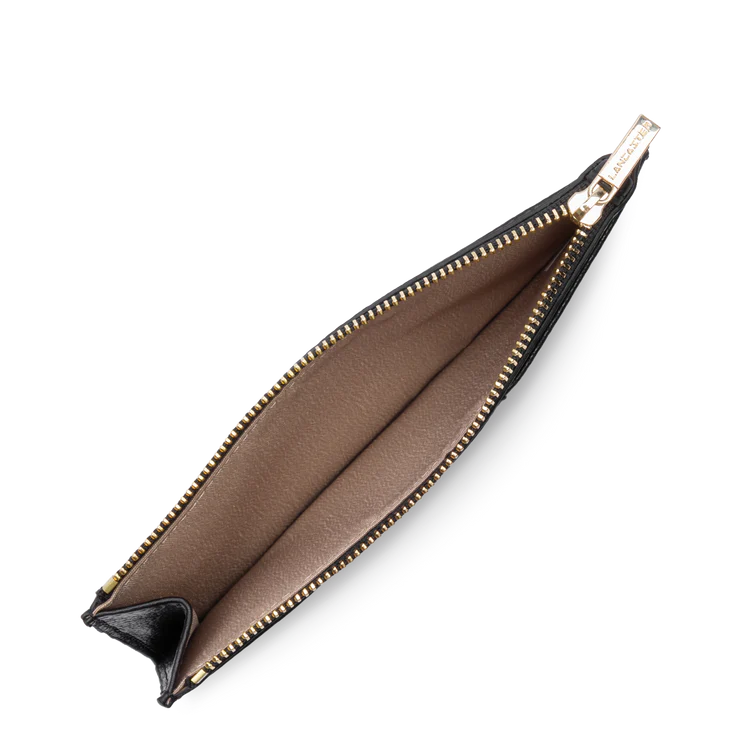 Porte-Cartes Zippé – Cuir Dune Noir – Lancaster Paris