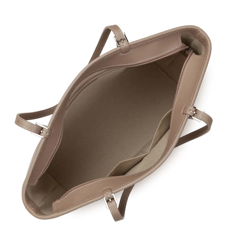 Sac Shopping Cuir Lisse Taupe Galet – Lancaster Paris