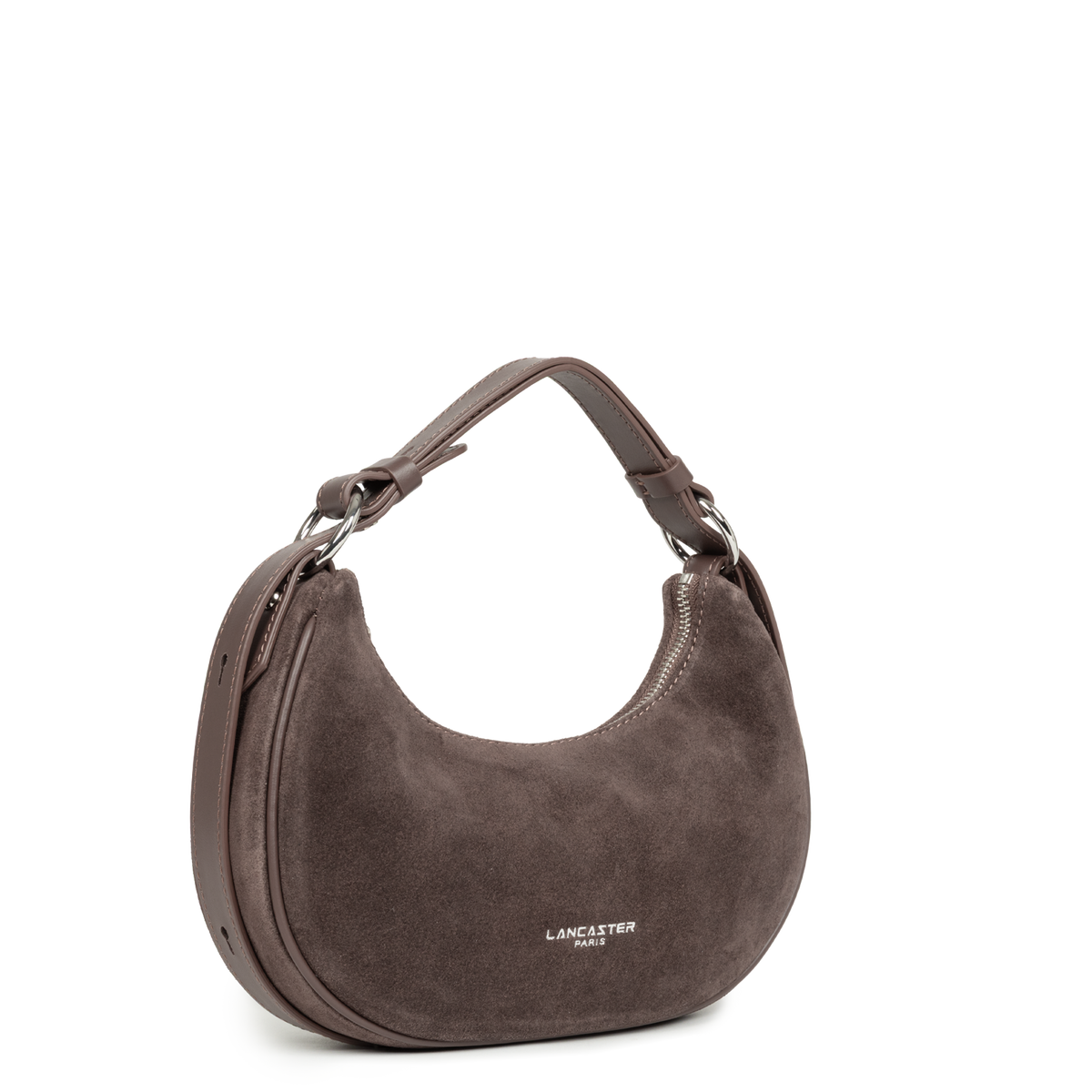 Sac Besace Zippé Suède S Marron – Lancaster Paris