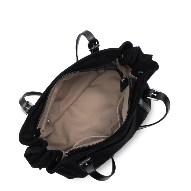 Sac Cabas Épaule Zippé Velvet Emma Noir L – Lancaster Paris