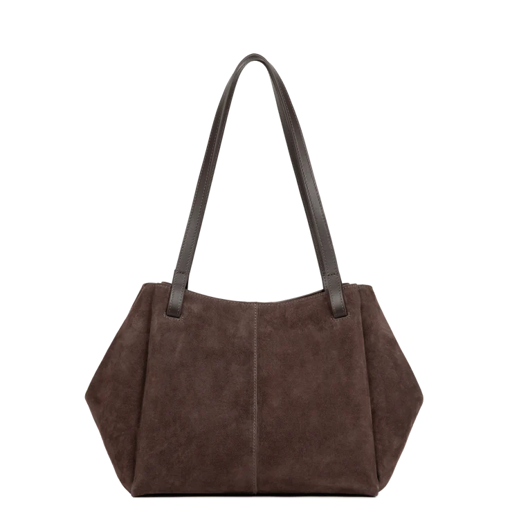 Sac Cabas Épaule – Suédé Effet Velours Marron – Lancaster Paris