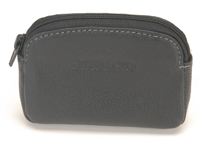 Bourse Zippée Cuir Foulonné Arthur & Aston Noir