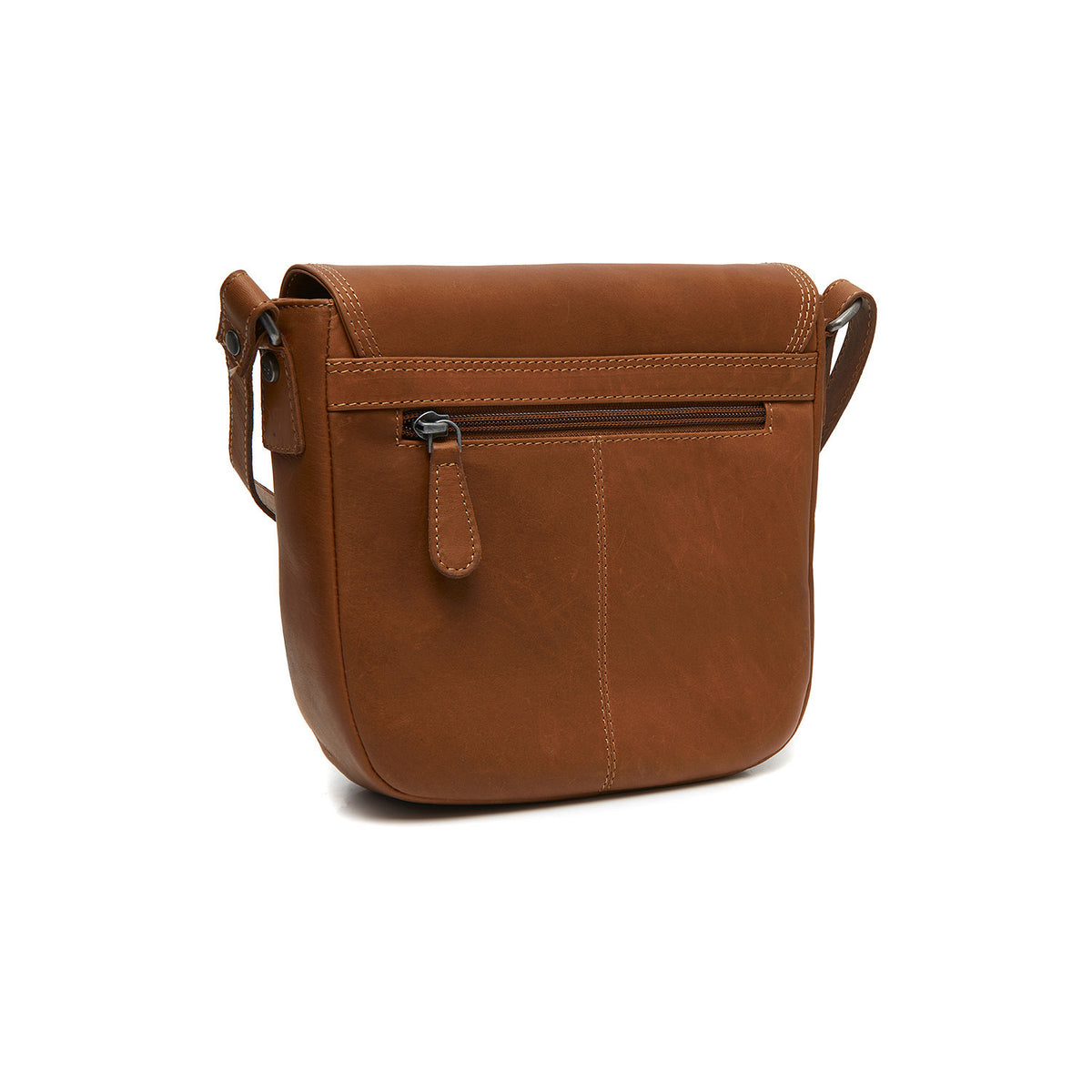 Petit Sac Bandoulière à Rabat Chesterfield Wax Pull Up Lucian Cognac
