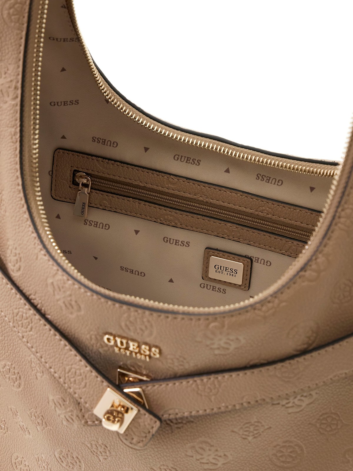 Sac Porte-Épaule GUESS Ella Beige Logo