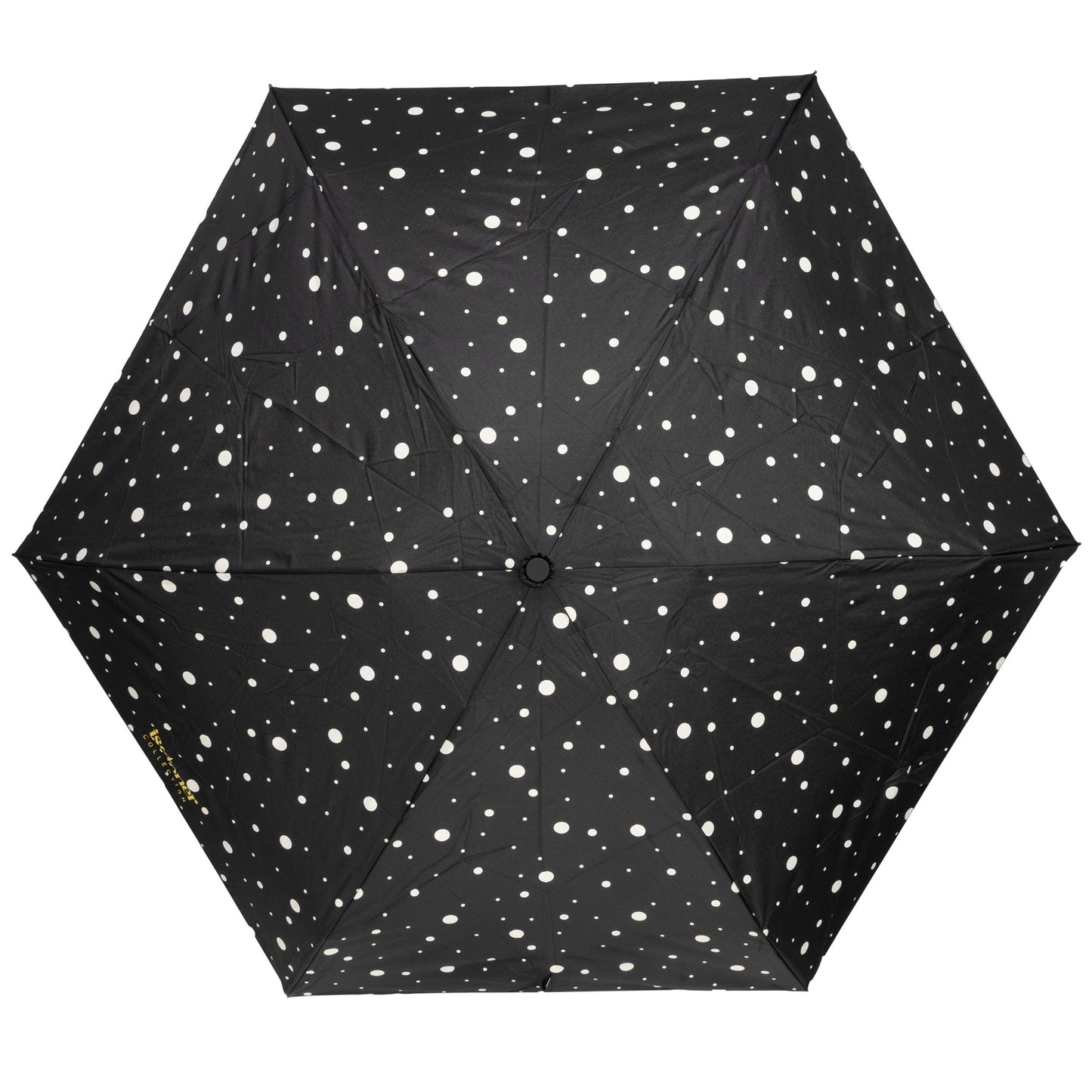 Parapluie Pliant Isotoner Manuel Pois Noir/Jaune