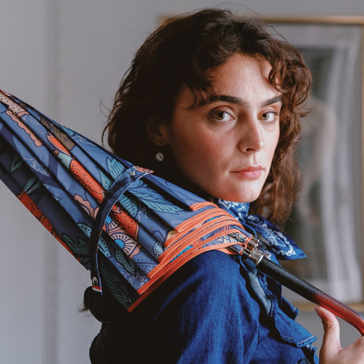 Parapluie Canne Piganiol Sans Ressort Batik Far West