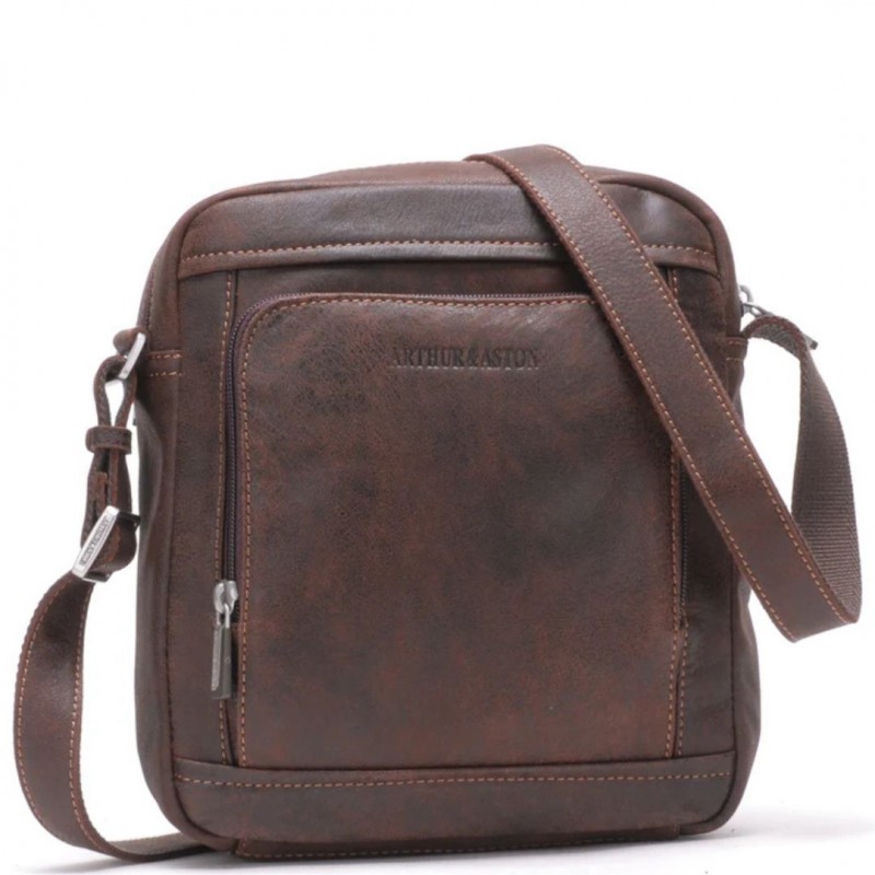 ARTHUR & ASTON CRISTIANO GRAND MODÈLE SACOCHE TRAVERS  CUIR DESTROY