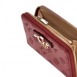 GUESS PORTFEUILLE GERTY LOGO 4G PIVOINE