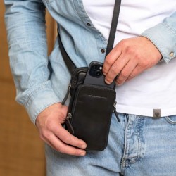 THE CHESTERFIELD BRAND VALDES POCHETTE DE TÉLÉPHONE EN CUIR  CIRÉ