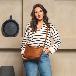 THE CHESTERFIELD BRAND HENDERSON SAC BANDOULIÈRE EN CUIR  CIRÉ