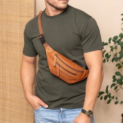 THE CHESTERFIELD BRAND BRANA SAC BANANE EN CUIR CIRÉ