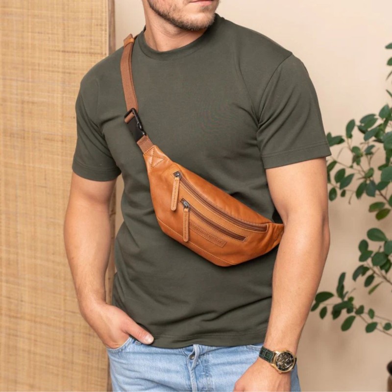 THE CHESTERFIELD BRAND BRANA SAC BANANE EN CUIR CIRÉ