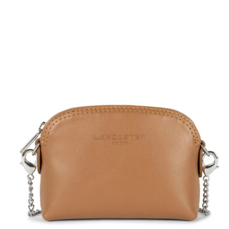 LANCASTER PORTE MONNAIE BOURSE PARIS CUIR CAMEL