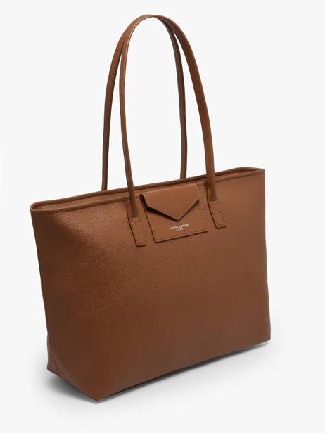 Sac Cabas Mains Zippé Maya Double Marron – Lancaster Paris