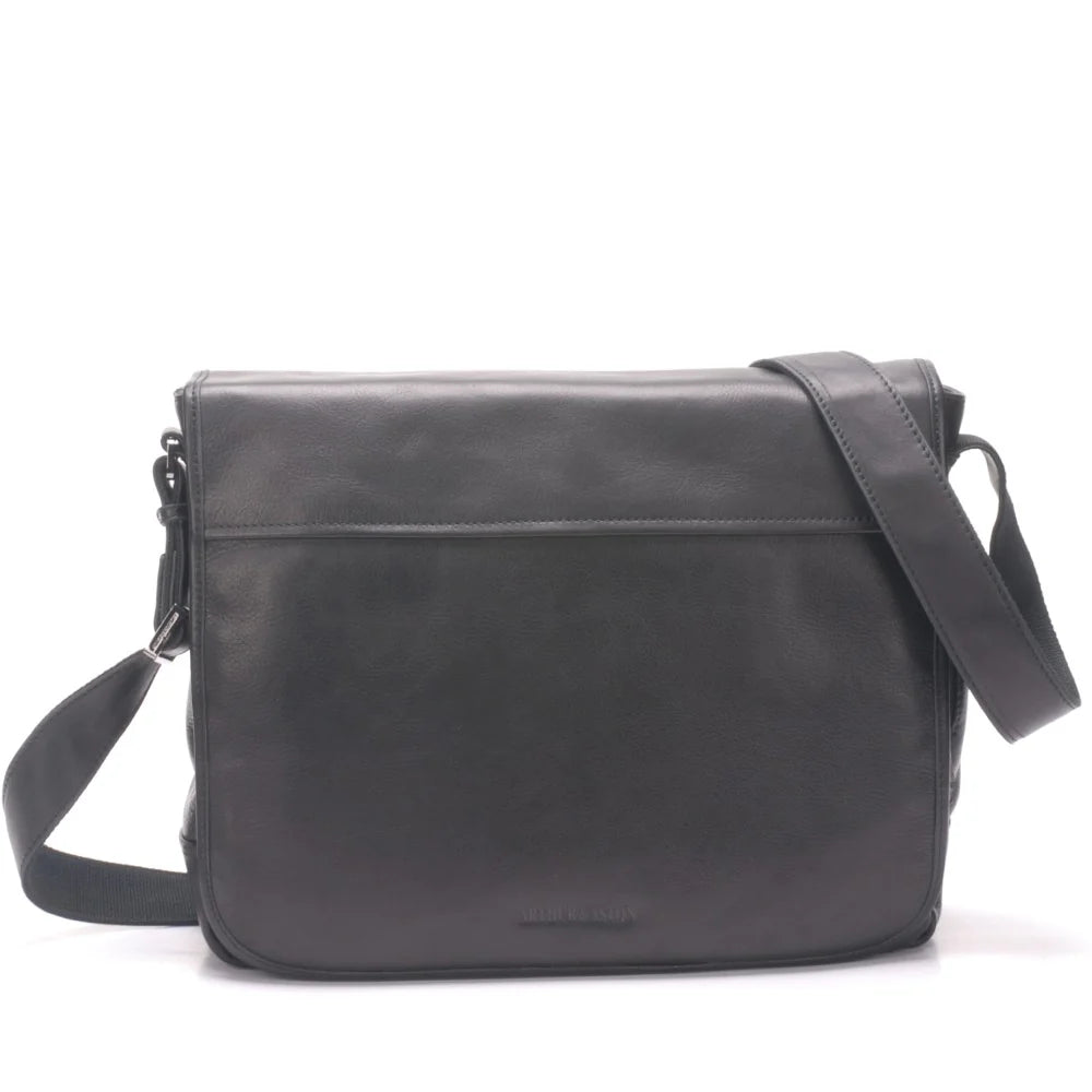 BESACE A RABAT CUIR ARTHUR ET ASTON NOIR