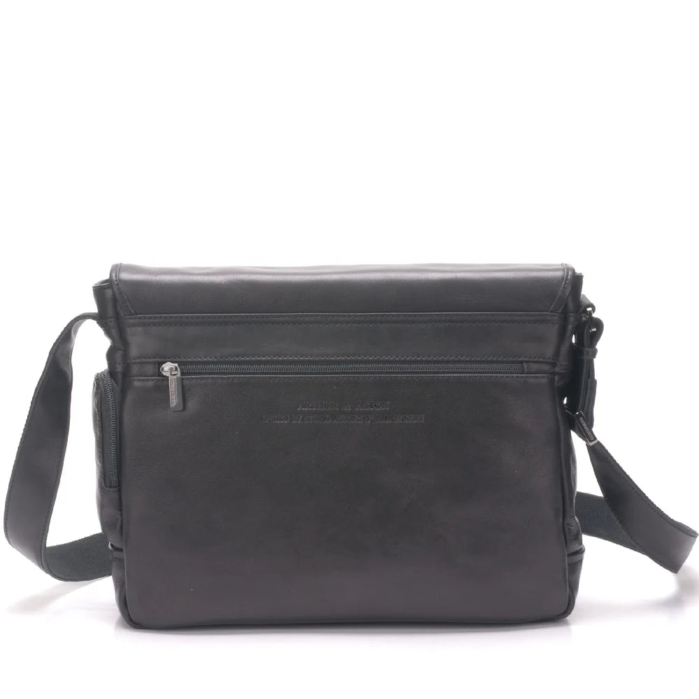 BESACE A RABAT CUIR ARTHUR ET ASTON NOIR
