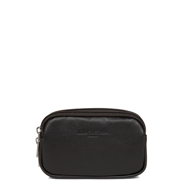 Porte-Monnaie Zippé – Cuir Soft Vintage de Vachette Marron – Lancaster Paris