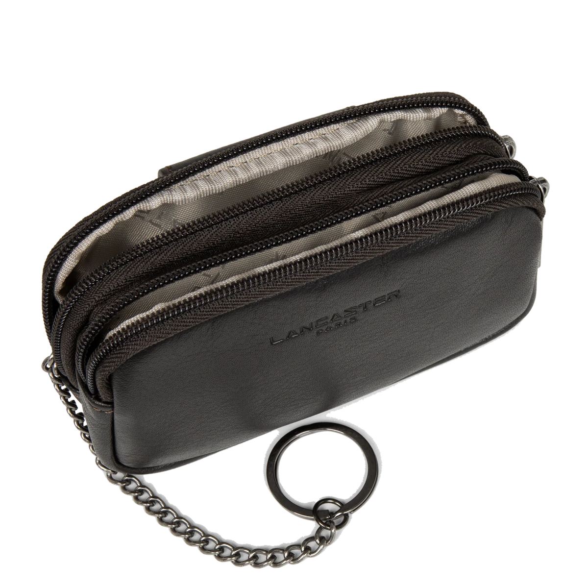 Porte-Monnaie Zippé – Cuir Soft Vintage de Vachette Marron – Lancaster Paris