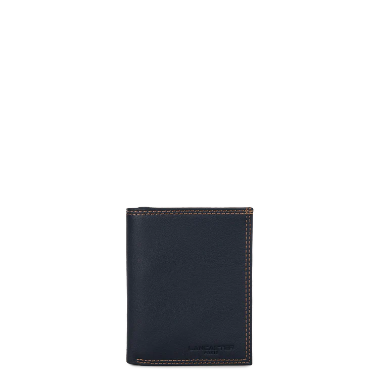 Portefeuille – Cuir Soft Vintage Bleu & Camel – Lancaster Paris