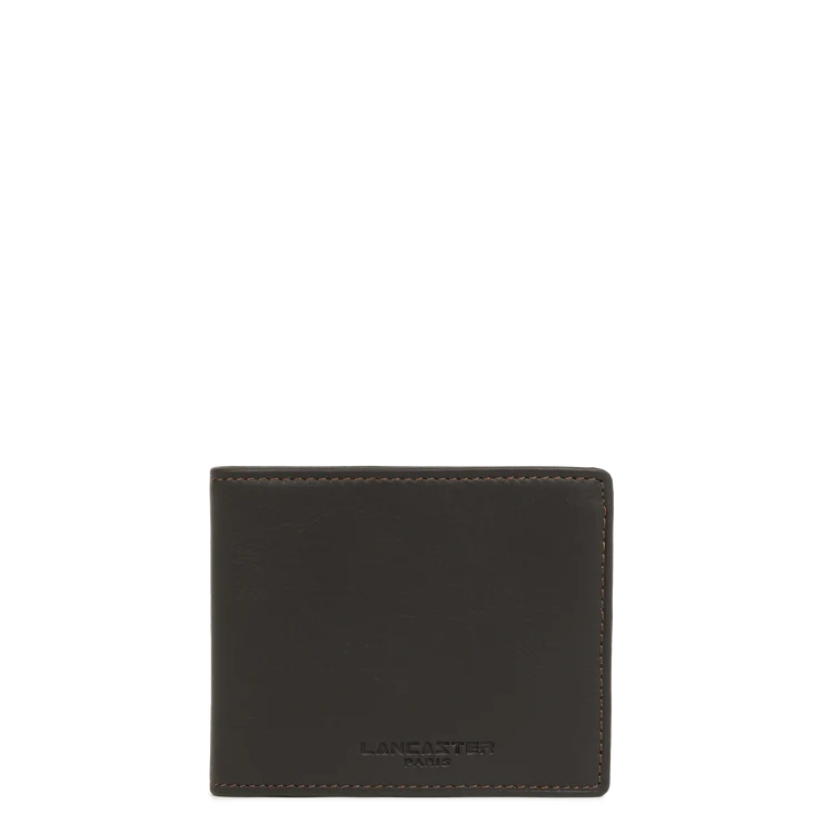 Porte-Cartes & Monnaie Homme – Cuir Soft Vintage Marron – Lancaster Paris