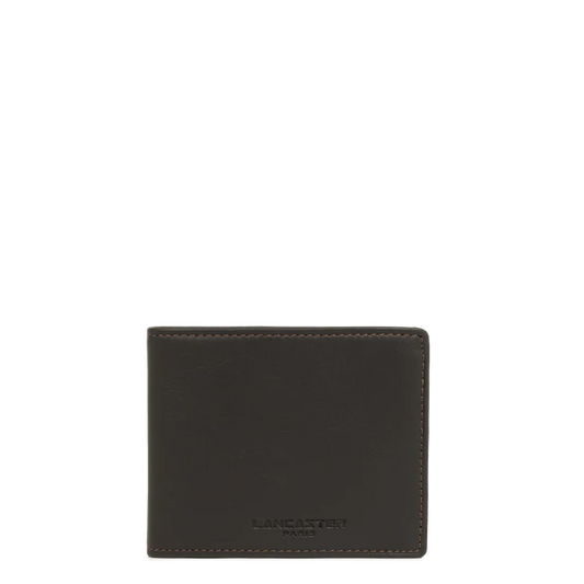 Porte-Cartes & Monnaie Homme – Cuir Soft Vintage Marron – Lancaster Paris