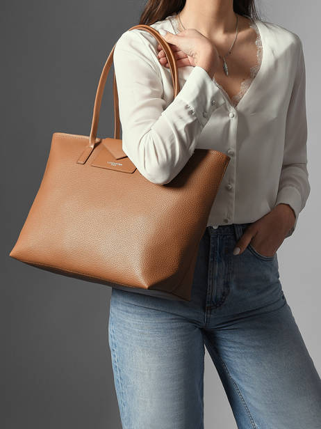 Sac Cabas Mains Zippé Maya Double Marron – Lancaster Paris