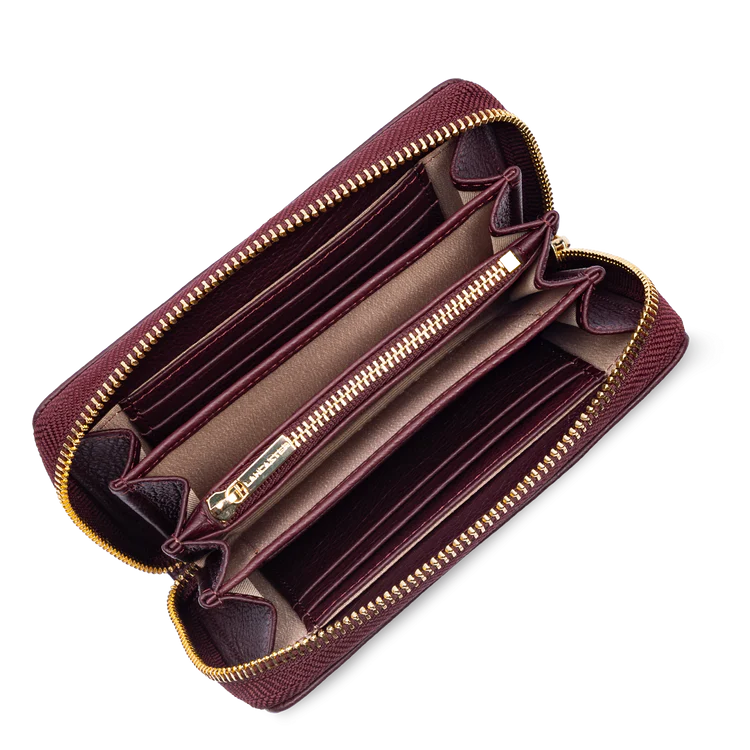 Portefeuille – Cuir Dune Bordeaux Foncé – Lancaster Paris