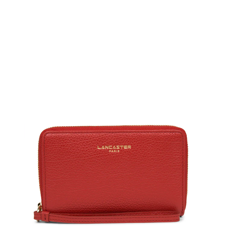 Porte-Monnaie – Cuir Dune Grainé Rouge – Lancaster Paris
