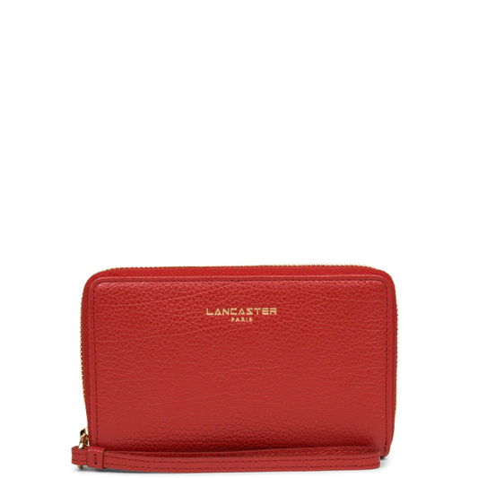 Porte-Monnaie – Cuir Dune Grainé Rouge – Lancaster Paris