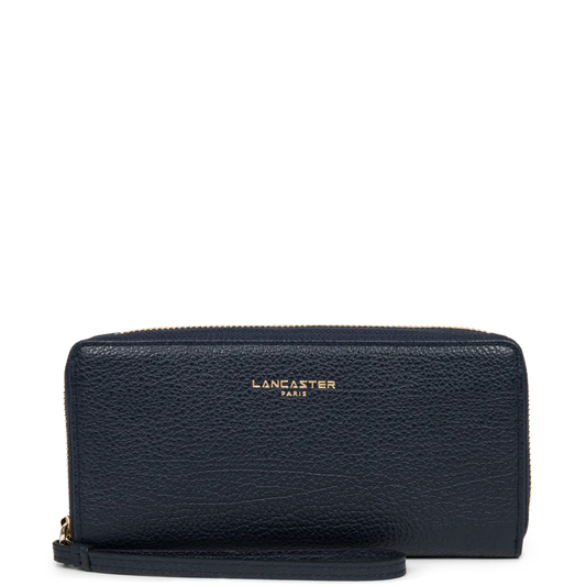 Compagnon Zippé – Cuir Dune Bleu Foncé – Lancaster Paris