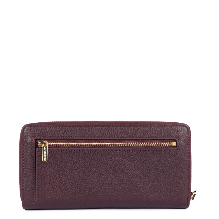 Compagnon Zippé – Cuir Dune Bordeaux Foncé – Lancaster Paris