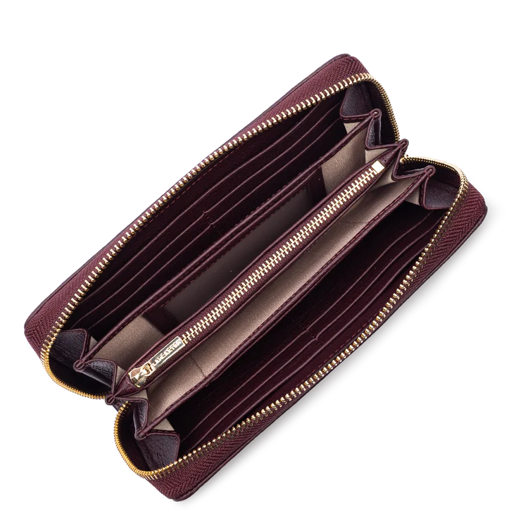 Compagnon Zippé – Cuir Dune Bordeaux Foncé – Lancaster Paris