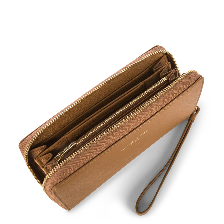 Compagnon Zippé – Cuir Dune Grainé Camel – Lancaster Paris