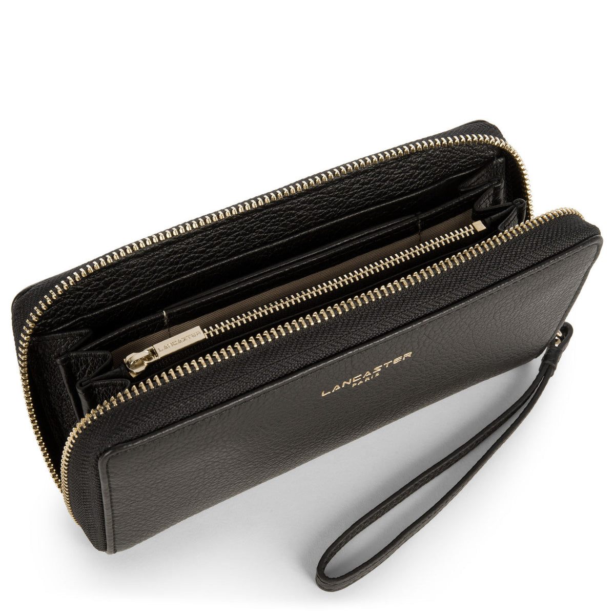 Compagnon Zippé – Cuir Dune Noir – Lancaster Paris