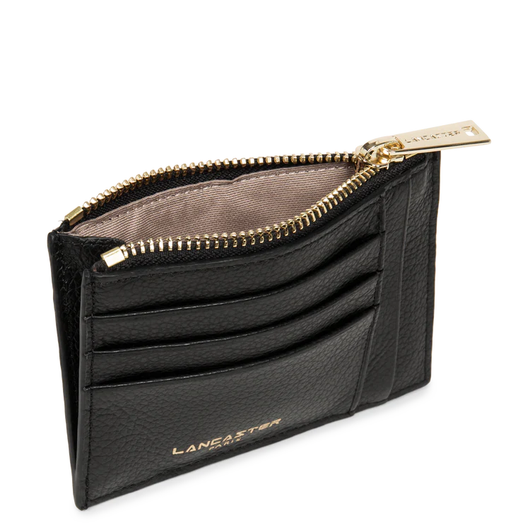 Porte-Monnaie & Cartes – Cuir Dune Noir – Lancaster Paris