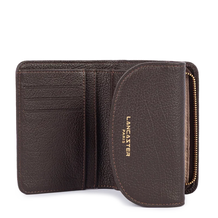 Portefeuille Dos-à-Dos à Rabat – Cuir Dune Marron Foncé – Lancaster Paris