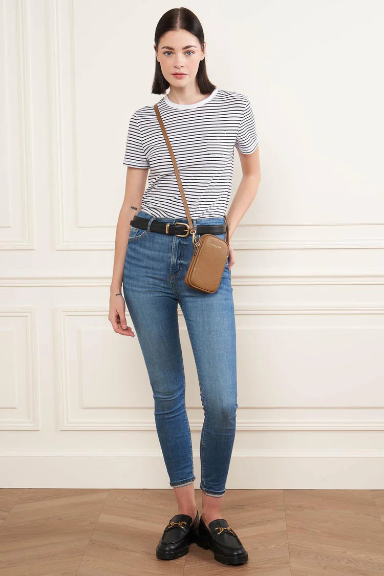 Pochette Smartphone Zippée – Cuir Dune Camel – Lancaster Paris