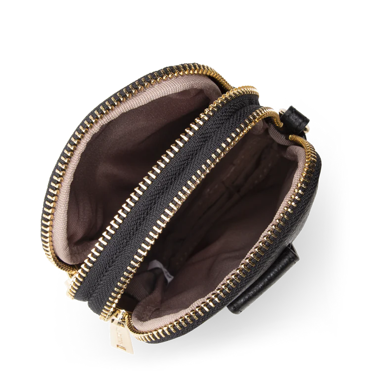 Pochette Smartphone – Cuir Dune Grainé Noir – Lancaster Paris