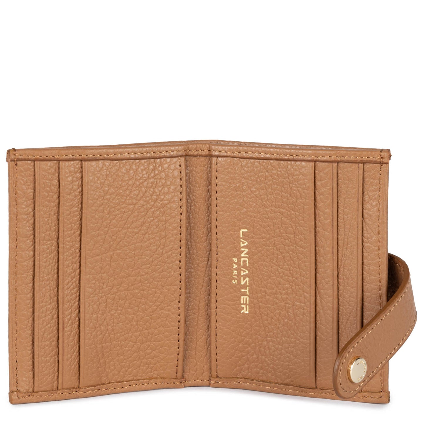 Porte-Cartes à Pression – Cuir Dune Camel – Lancaster Paris