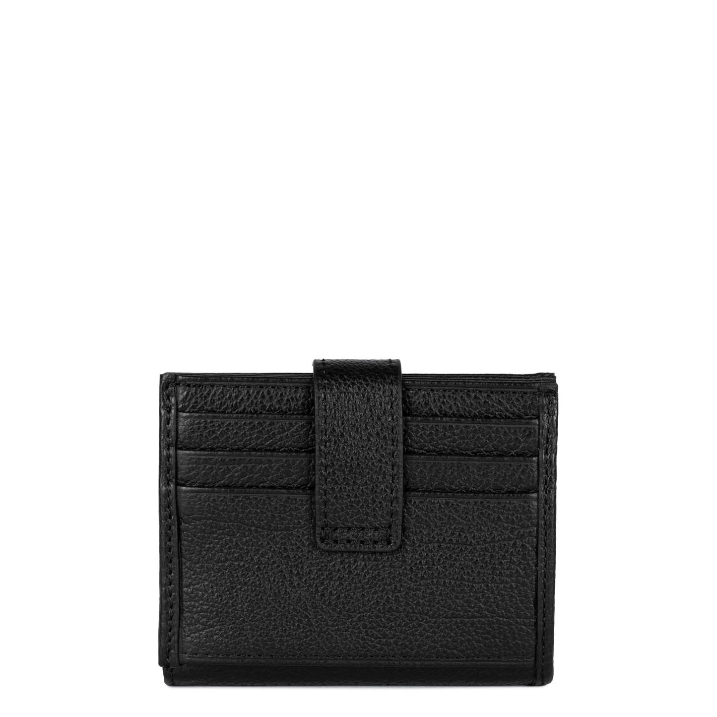 Porte-Cartes à Pression – Cuir Dune Noir – Lancaster Paris
