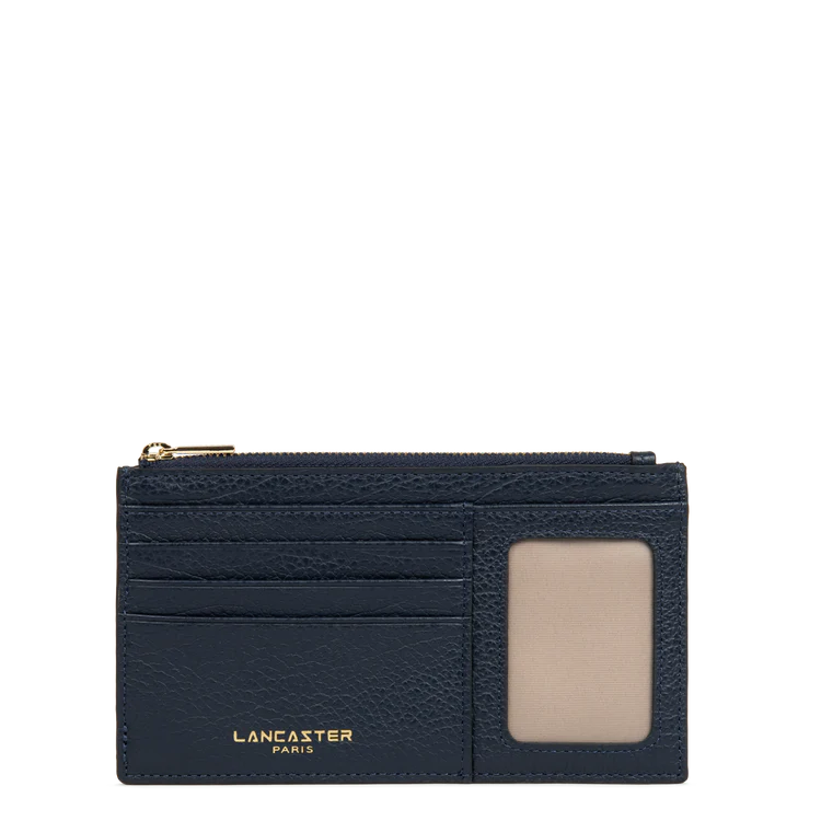 Porte-Cartes Zippé – Cuir Dune Bleu Foncé – Lancaster Paris