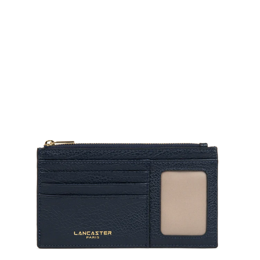 Porte-Cartes Zippé – Cuir Dune Bleu Foncé – Lancaster Paris