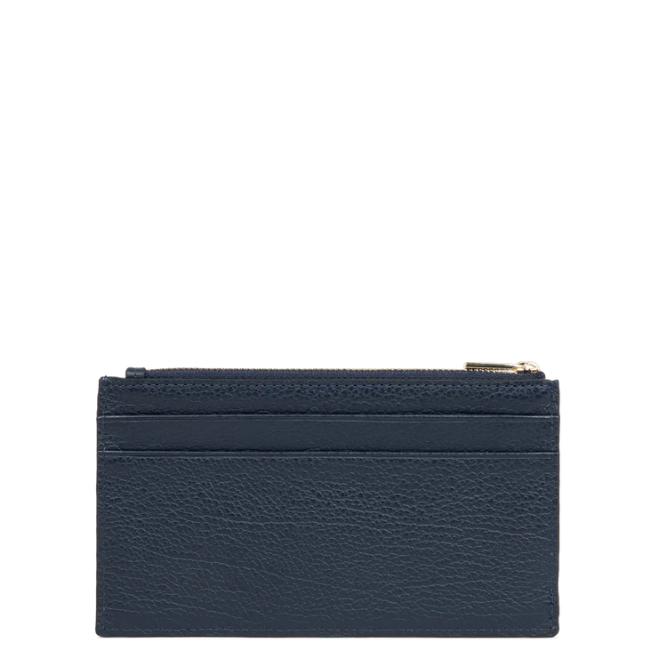 Porte-Cartes Zippé – Cuir Dune Bleu Foncé – Lancaster Paris
