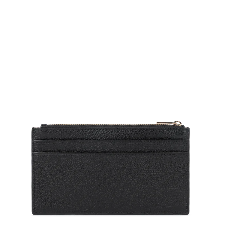 Porte-Cartes Zippé – Cuir Dune Noir – Lancaster Paris
