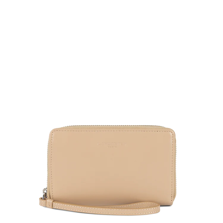Portefeuille Zippé – Cuir Paris Beige Foncé – Lancaster Paris