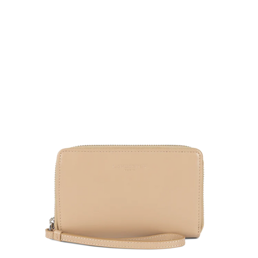 Portefeuille Zippé – Cuir Paris Beige Foncé – Lancaster Paris